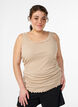 Haut avec bordure en dentelle, Beige, Model image number 0