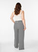 Pantalon de pyjama ray&eacute; &agrave; taille haute et coupe ample, Noir, Model image number 1