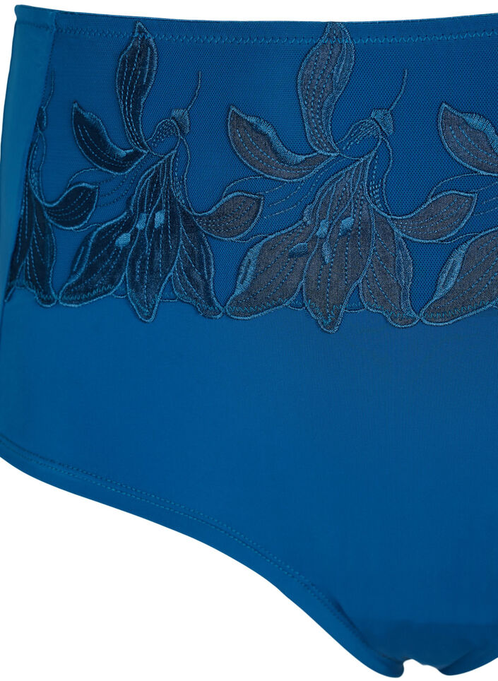 Culottes hautes avec taille régulière et dentelle, Sailor Blue, Packshot image number 2