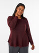 Blouse en maille &agrave; coupe &eacute;vas&eacute;e, Bordeaux, Model image number 0