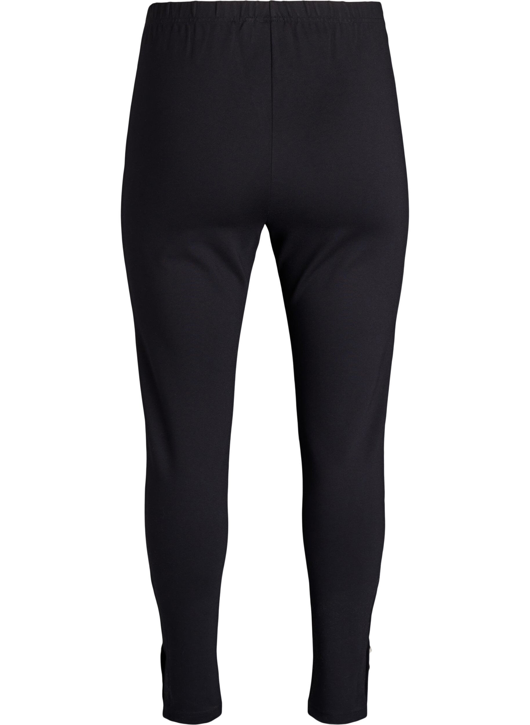 Zizzi Legging avec boutons aux chevilles, Noir, Packshot image number 1