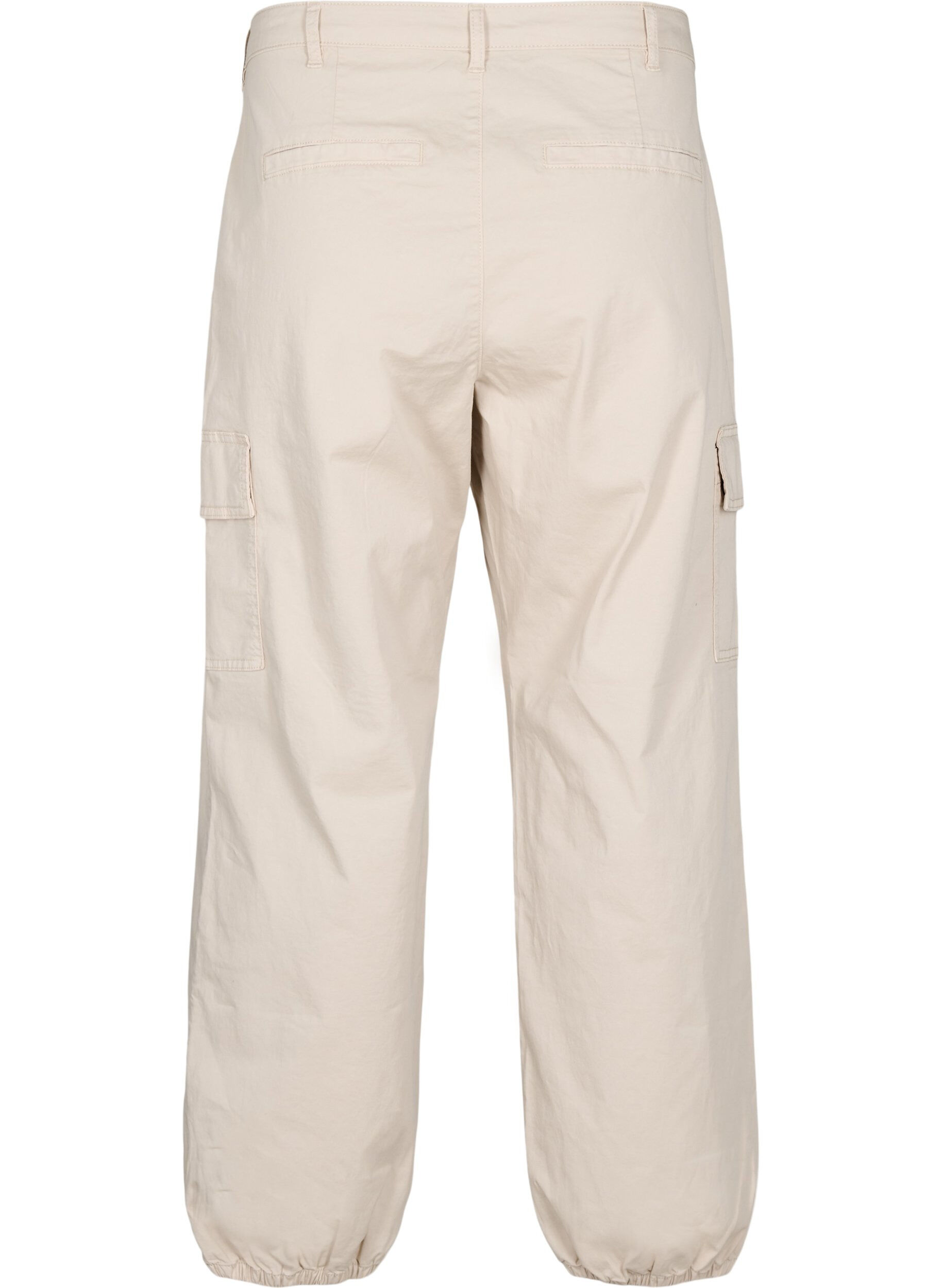 Zizzi Pantalon cargo taille haute, Beige, Packshot image number 1