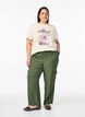 Pantalon cargo taille haute, Vert, Model image number 0