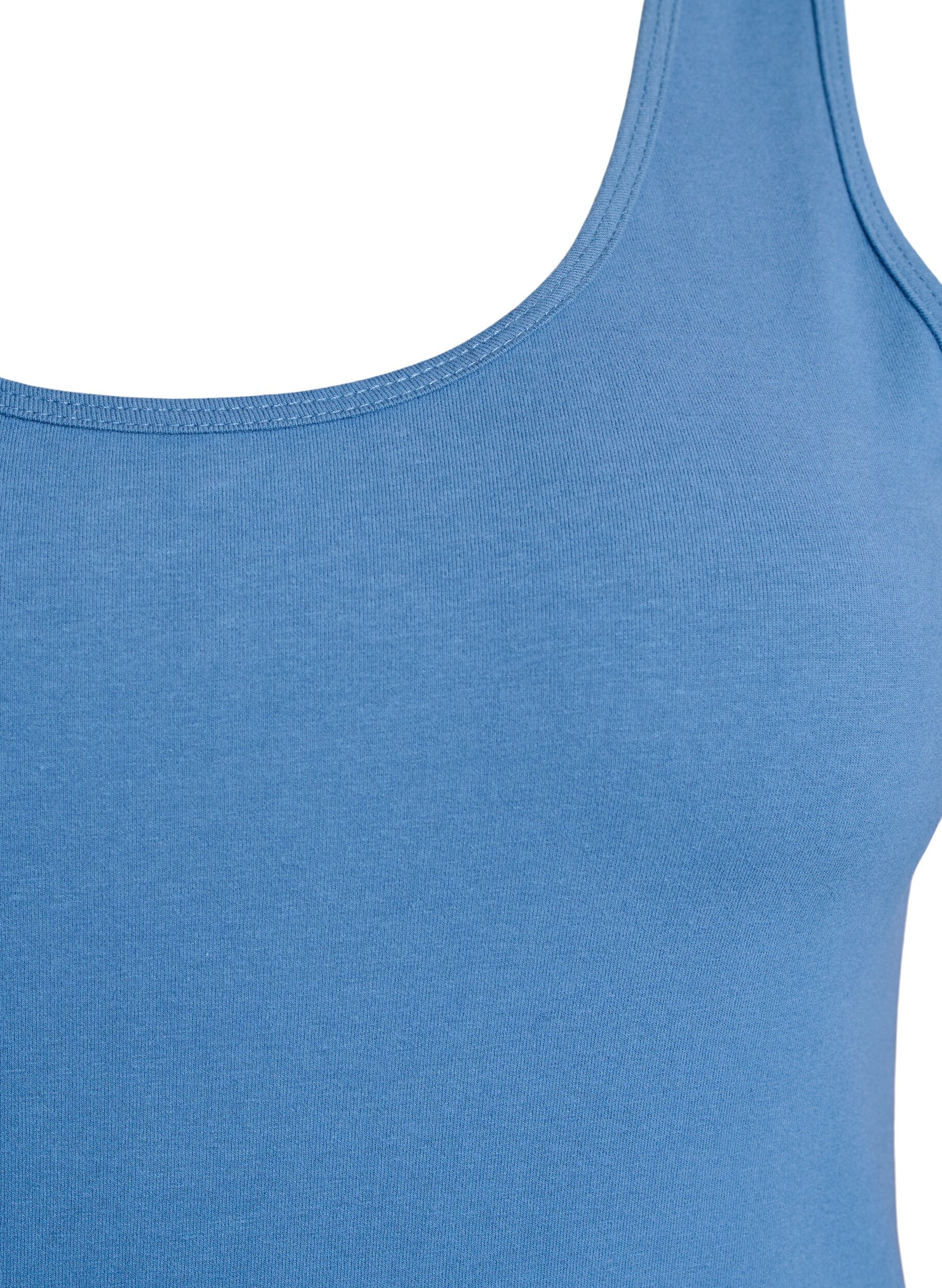 Zizzi Haut uni Basic en coton, Bleu, Packshot image number 2