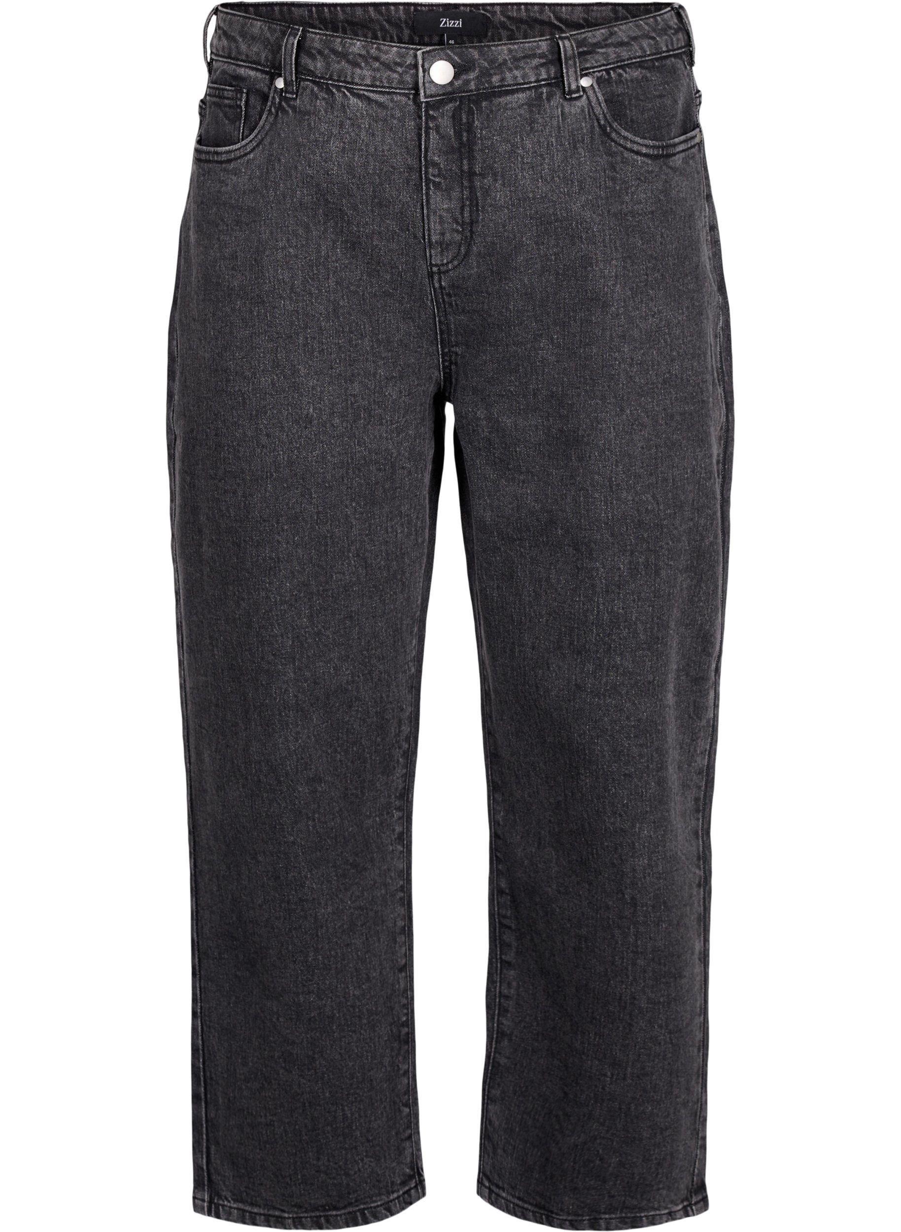 Zizzi Jean ample avec longueur raccourcie, Gris anthracite, Packshot image number 0