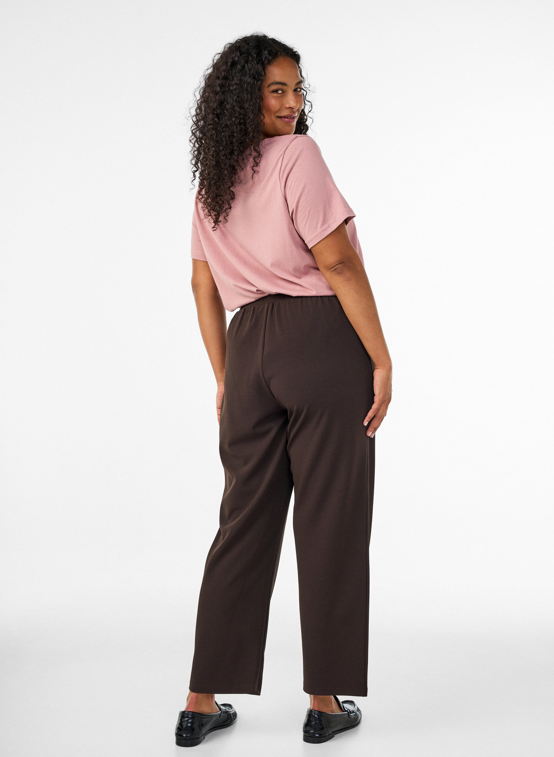ZizziPantalon &agrave; coupe droite, Marron, Model image number 1
