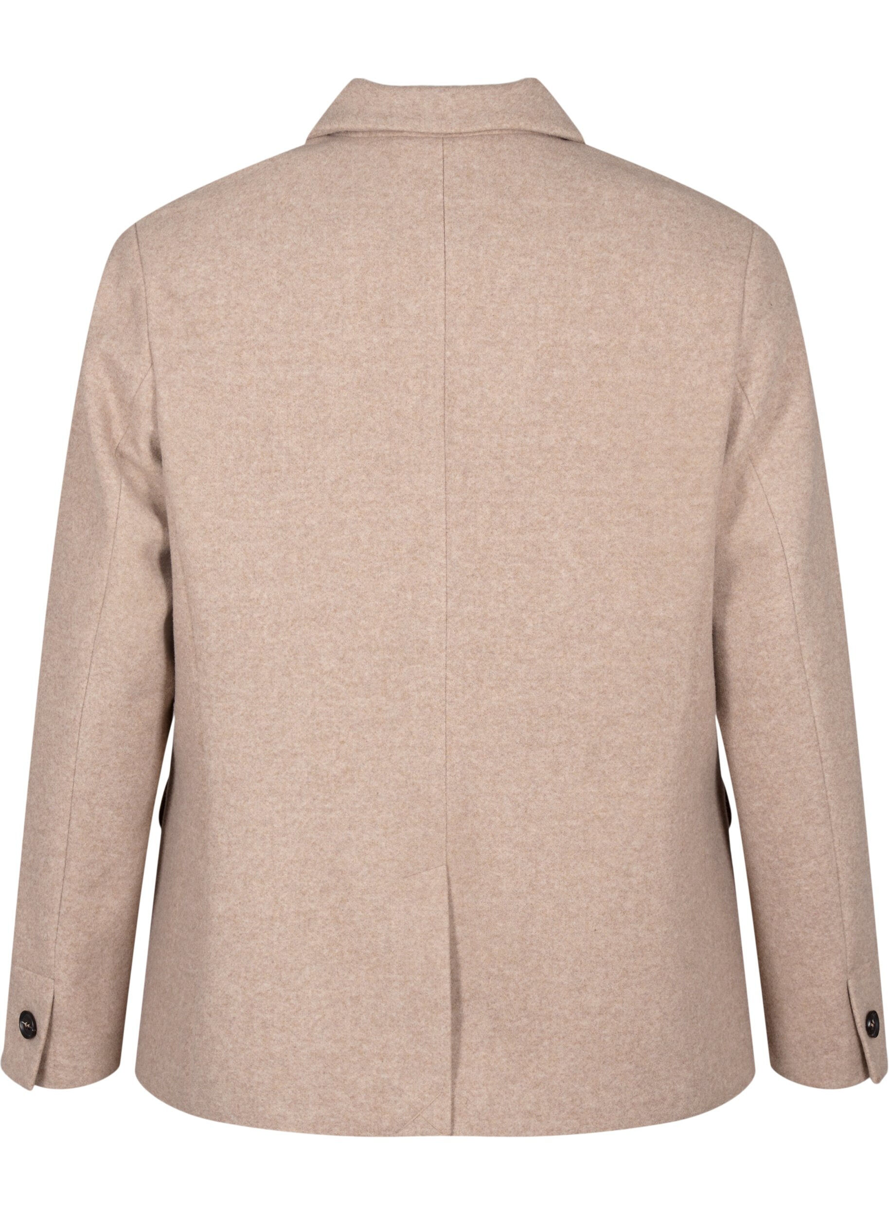 Zizzi Blazer en m&eacute;lange de tissu avec fente, Pumice Stone Mel., Packshot image number 1