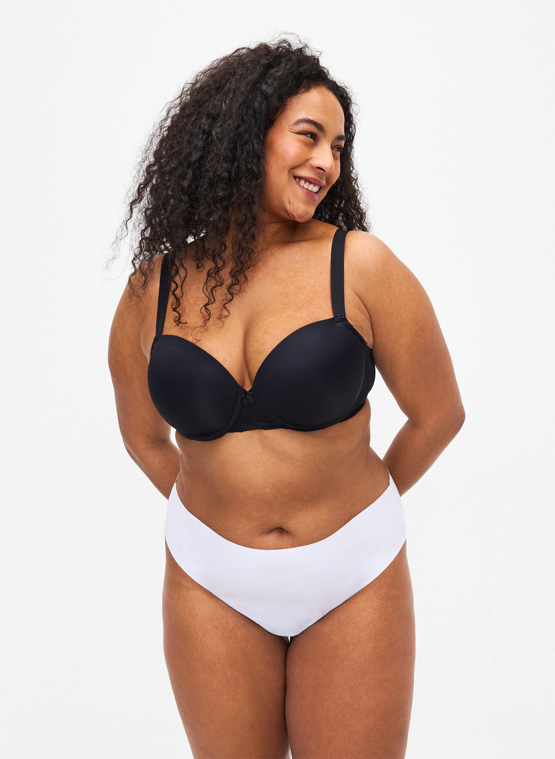 Zizzi String sans couture, lot de 2, Blanc, Model image number 0