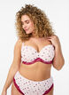 Soutien-gorge coqu&eacute; &agrave; imprim&eacute; floral et dentelle, Rose, Model image number 0