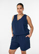 Short avec poches et ceinture &eacute;lastique, Bleu, Model image number 0