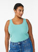 Haut basic uni en coton, Vert, Model image number 0