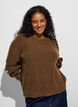 Pull c&ocirc;tel&eacute; avec manches ballon, Marron, Model image number 0