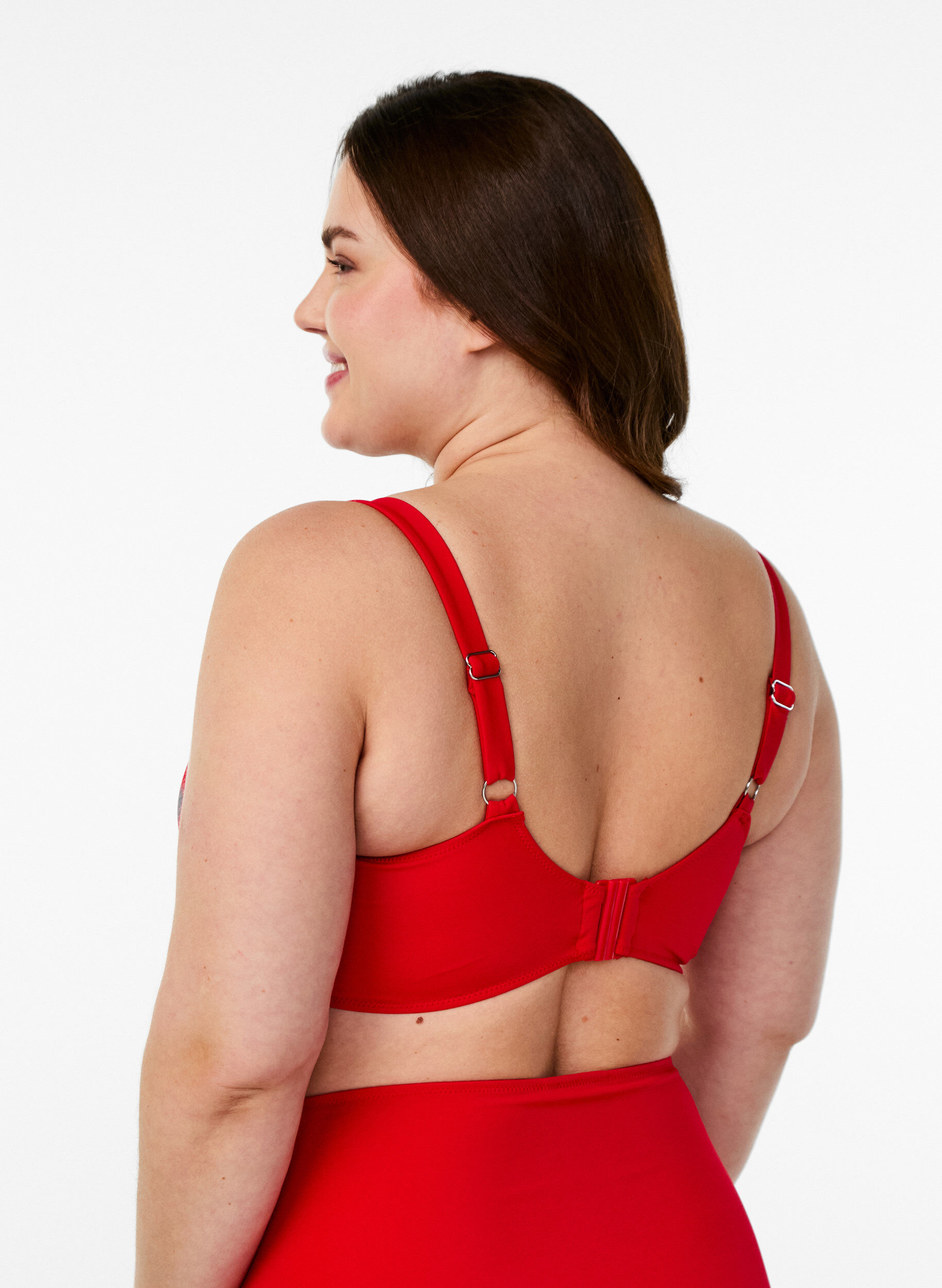 Zizzi Soutien-gorge de bikini &agrave; armatures avec drap&eacute;, Rouge, Model image number 1