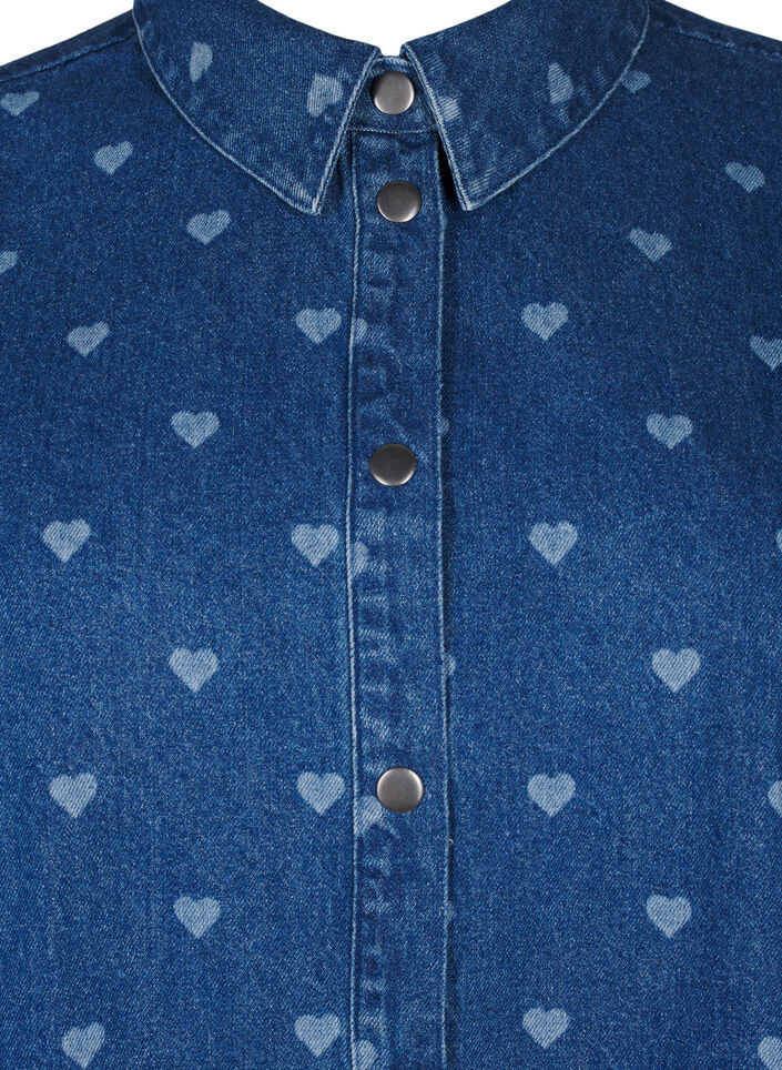Chemise en jean avec des cœurs, L. Blue D. W. Heart, Packshot image number 2