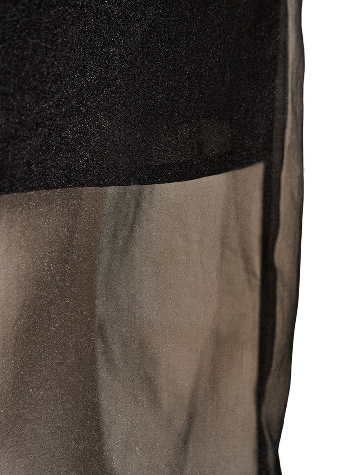 Jupe longue fa&ccedil;on organza, Noir, Packshot image number 3