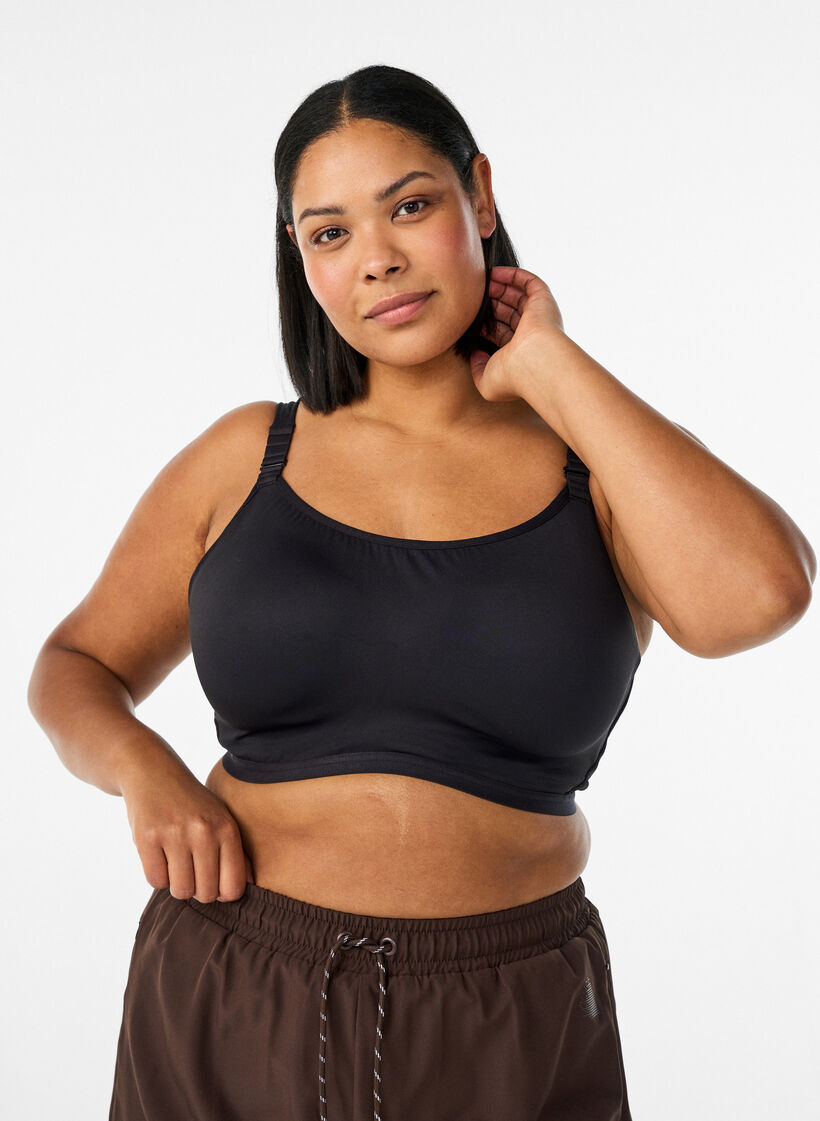 Soutien-gorge de sport maintien &eacute;lev&eacute; avec armatures et bretelles rembourr&eacute;es, Noir, Model image number 0