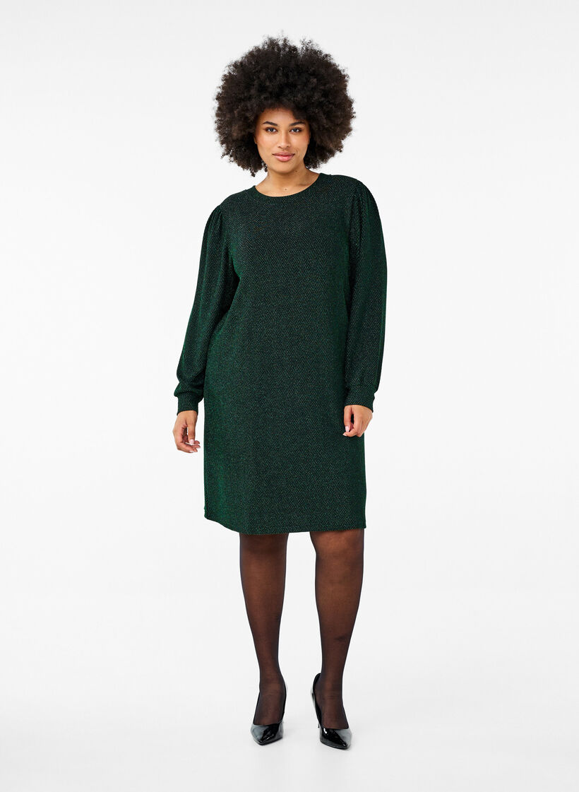 Robe avec un motif en zigzag et des paillettes, Scarab ZigZagShimmer, Model image number 2