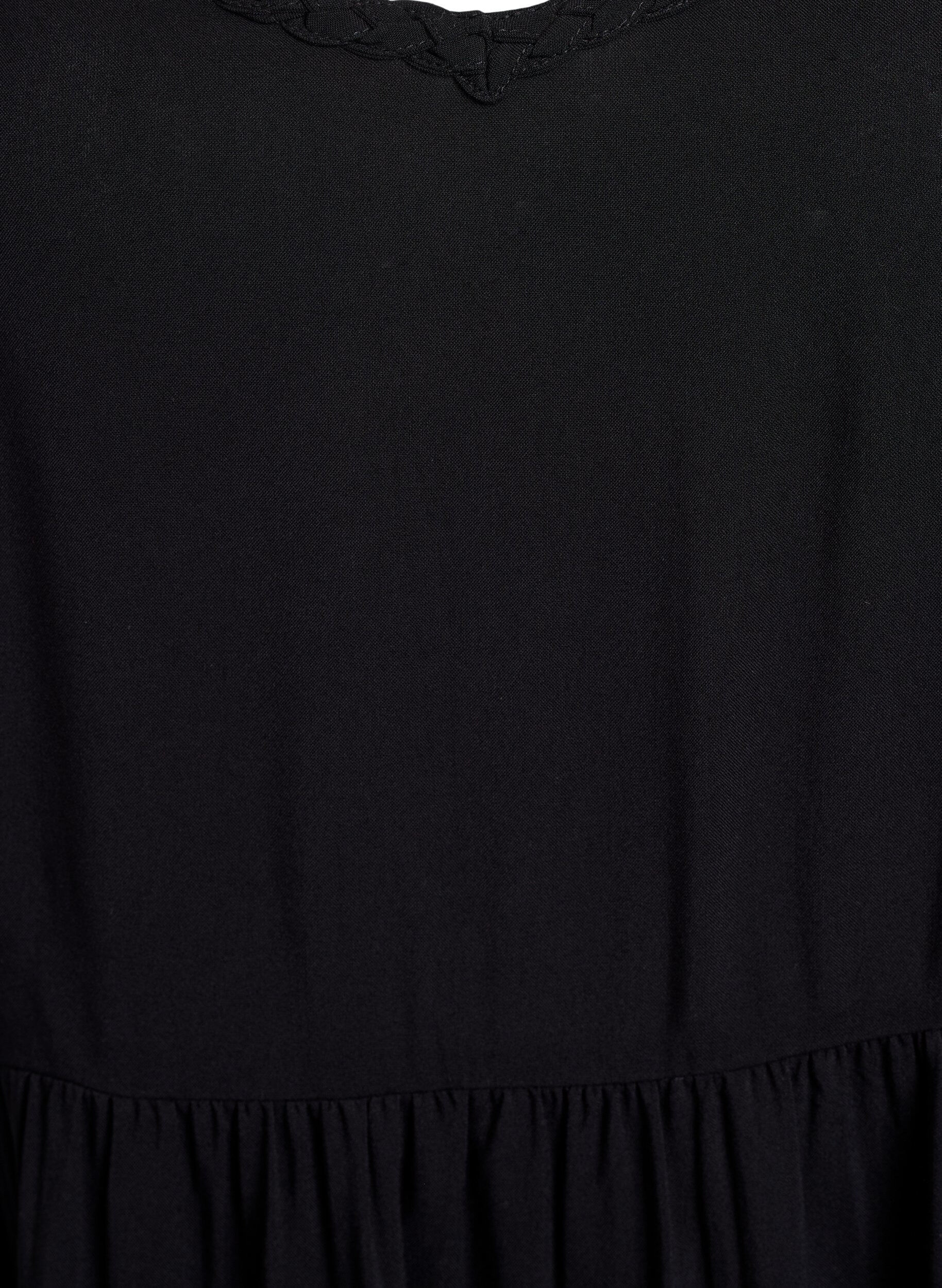 Zizzi Robe mi-longue avec bretelles et dos &eacute;lastiqu&eacute;, Noir, Packshot image number 2