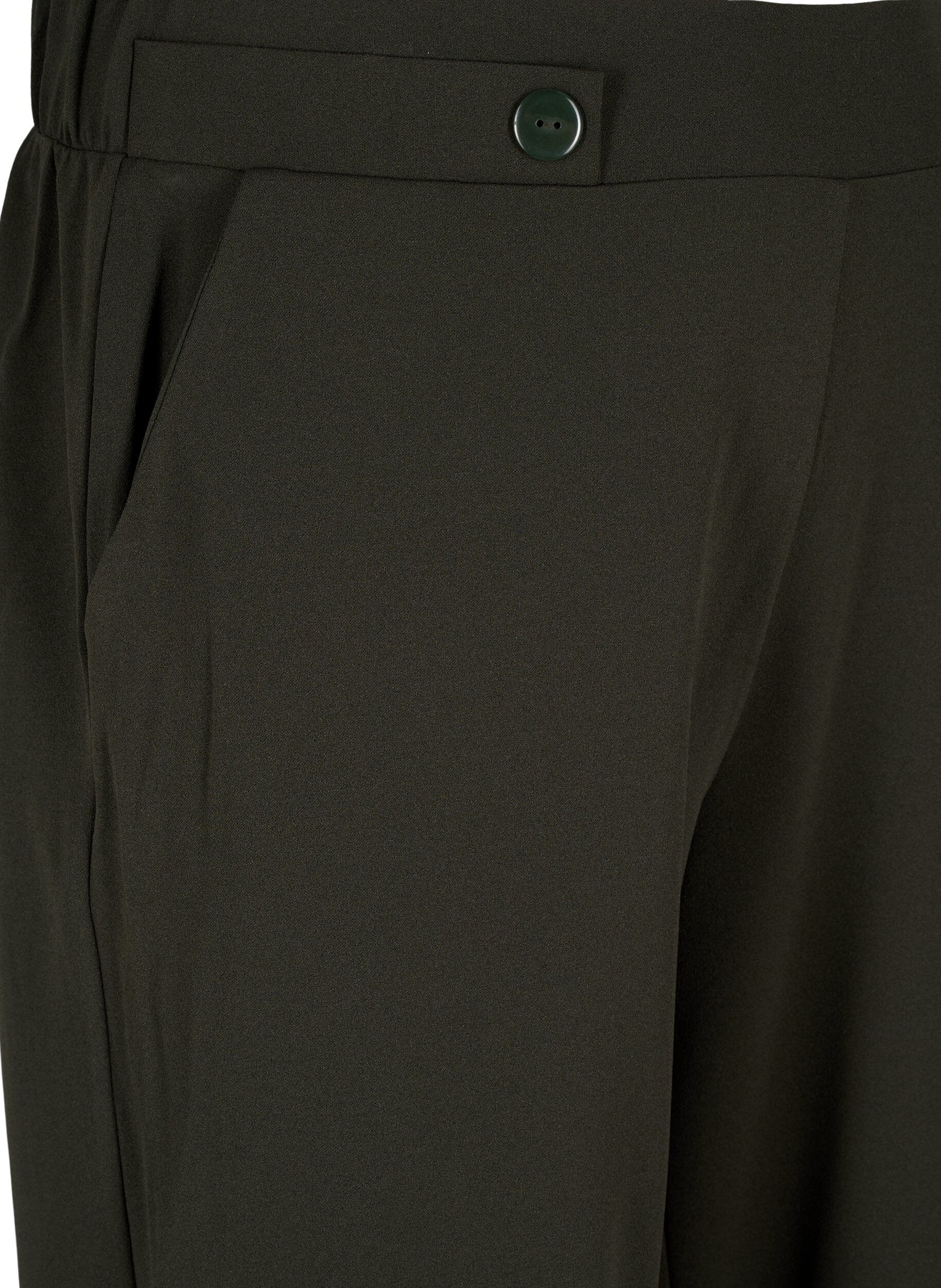 Zizzi Pantalon ample avec poches, Vert fonc&eacute;, Packshot image number 2