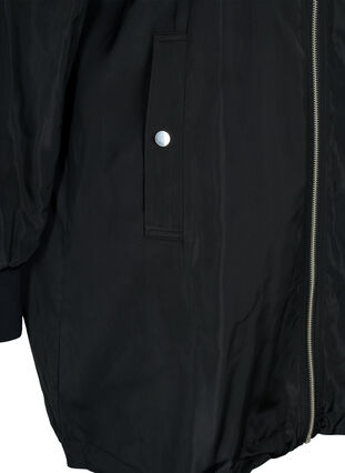 Long blouson bombardier avec poches, Black, Packshot image number 3