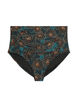 Culotte de bikini imprim&eacute;e et taille haute, Bleu p&eacute;trole, Packshot image number 0