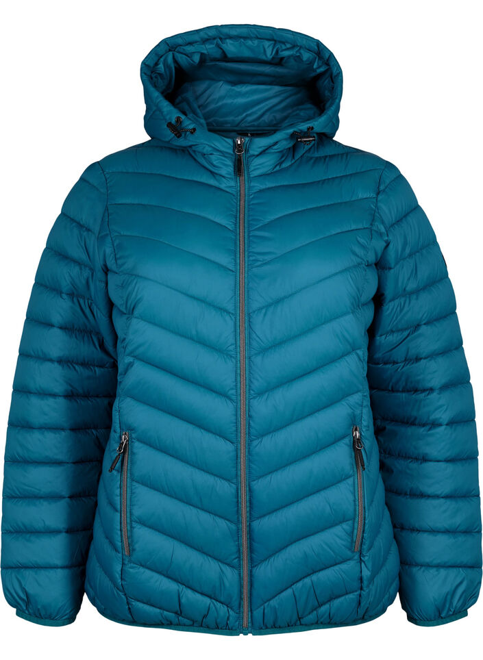 Veste l&eacute;g&egrave;re &agrave; capuche, Bleu p&eacute;trole, Packshot image number 0