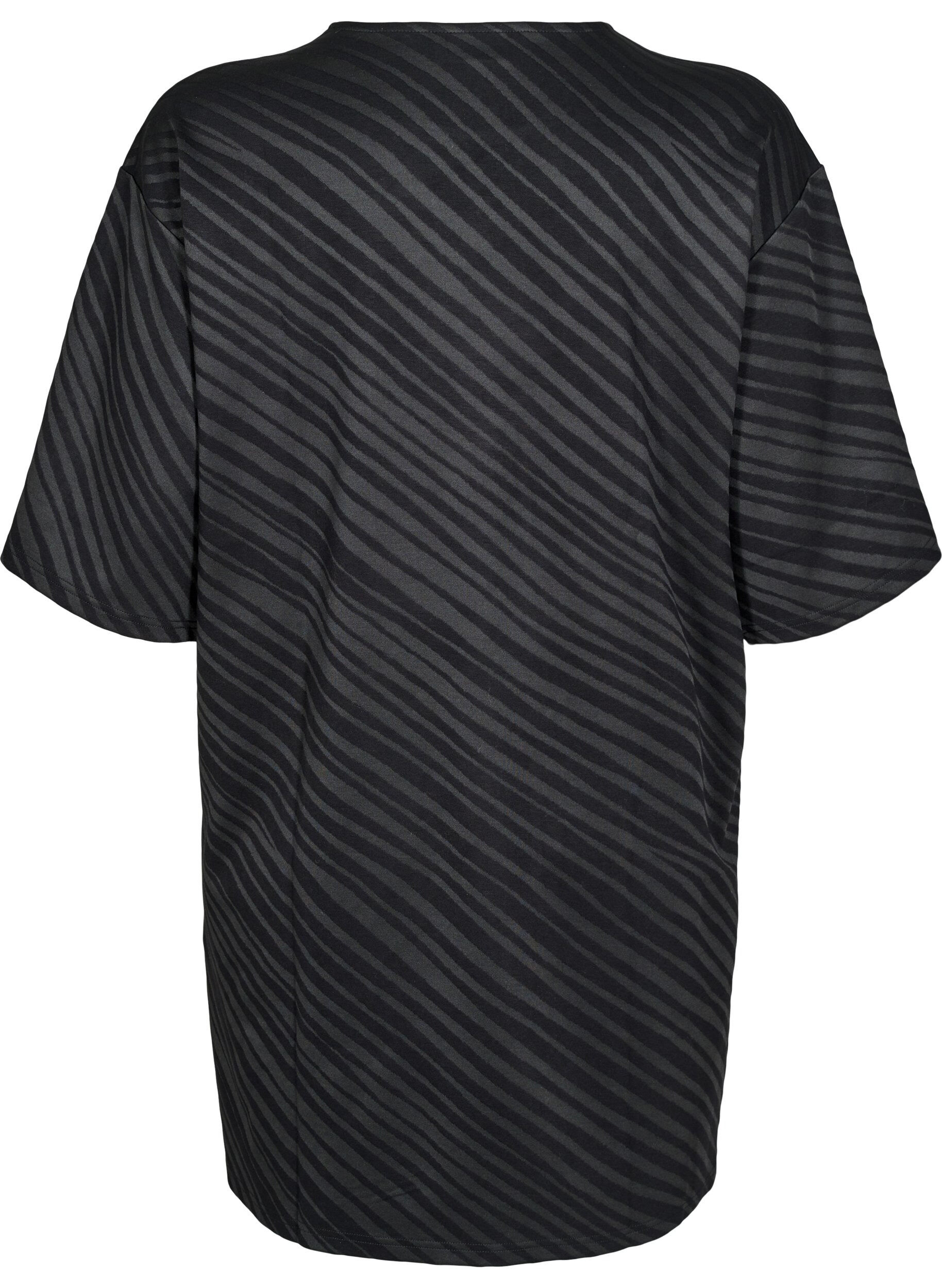 Zizzi Robe &agrave; motifs avec manches 3/4, Noir, Packshot image number 1