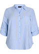 Chemise en lin et viscose avec manches 3/4, Bleu Clair, Packshot image number 0