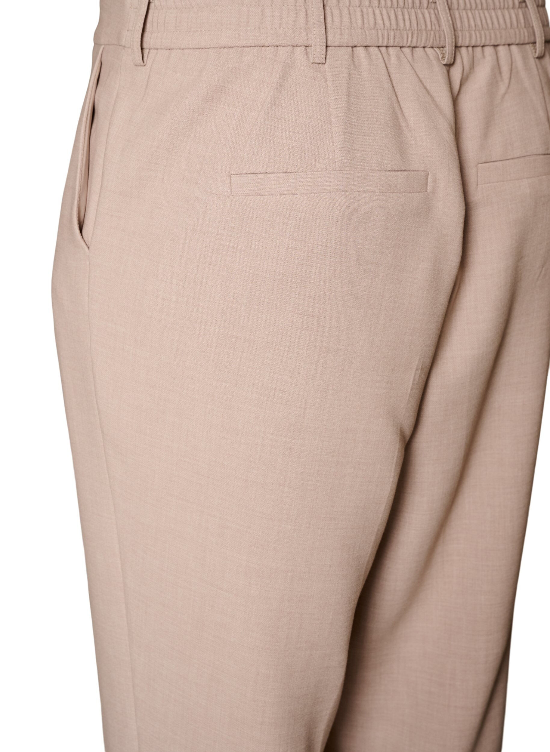 Zizzi Pantalon de tailleur taille haute et coupe droite, Beige, Packshot image number 3