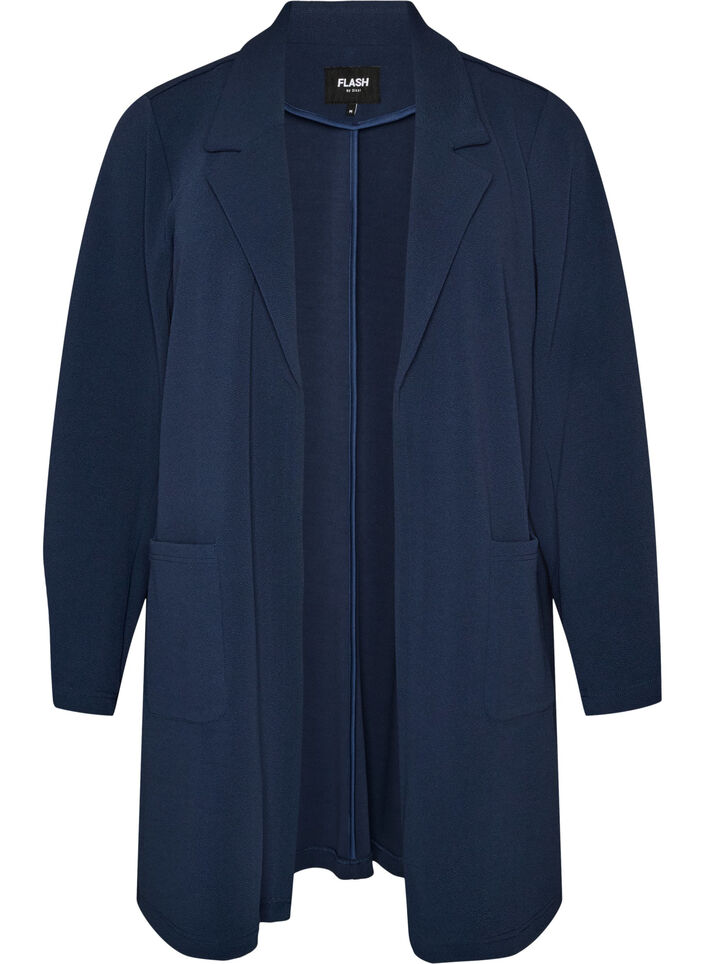 Blazer long avec des poches, Bleu, Packshot image number 0