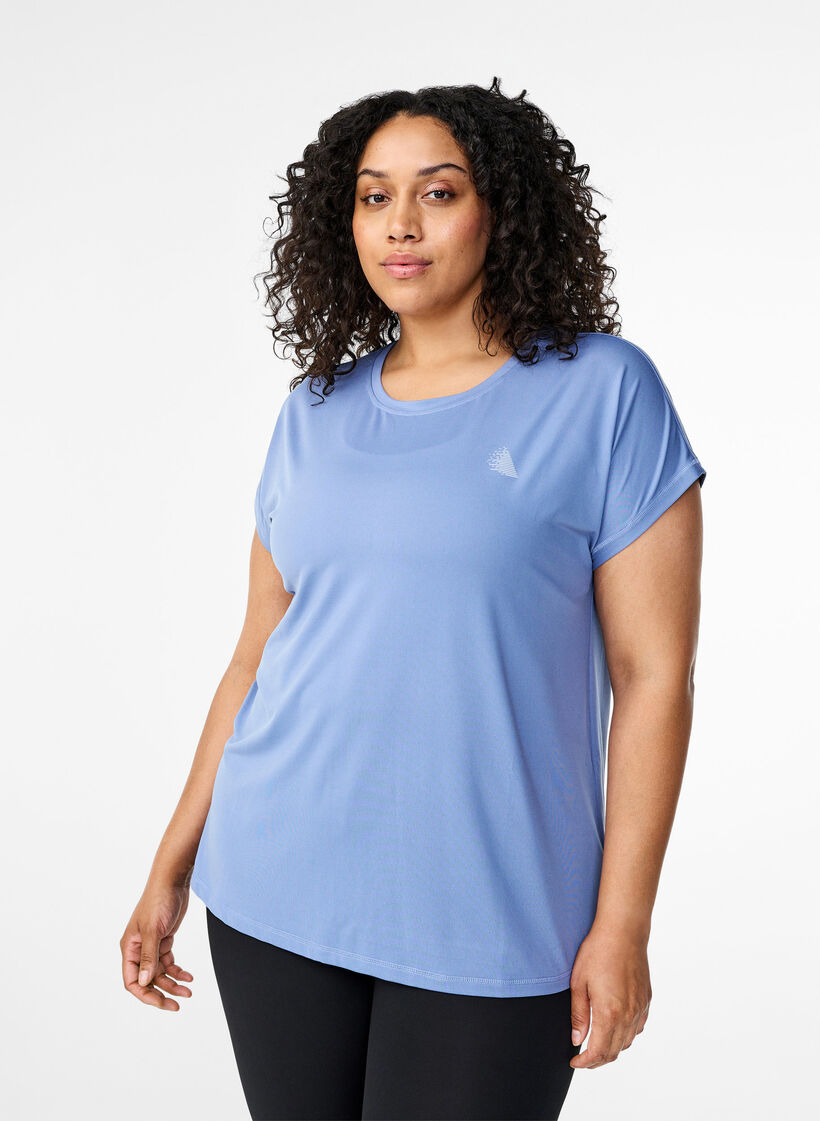 T-shirt de sport uni, Bleu, Model image number 0