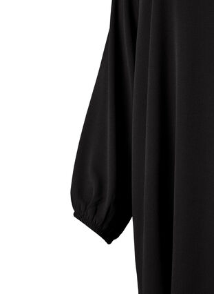 Robe à manches longues et encolure en V, Black, Packshot image number 2
