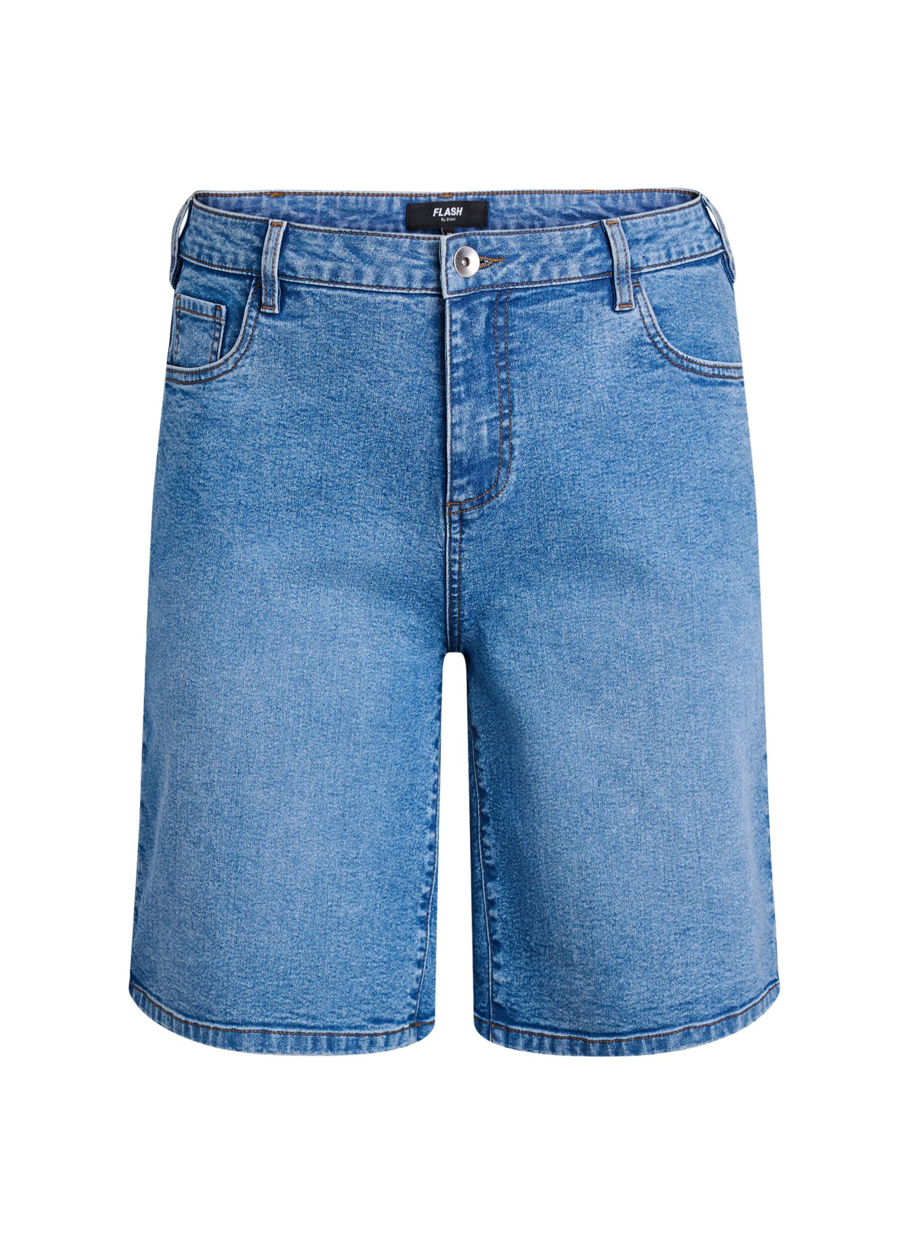 Zizzi FLASH - Short en jean ample &agrave; taille haute, Bleu Clair, Packshot image number 0
