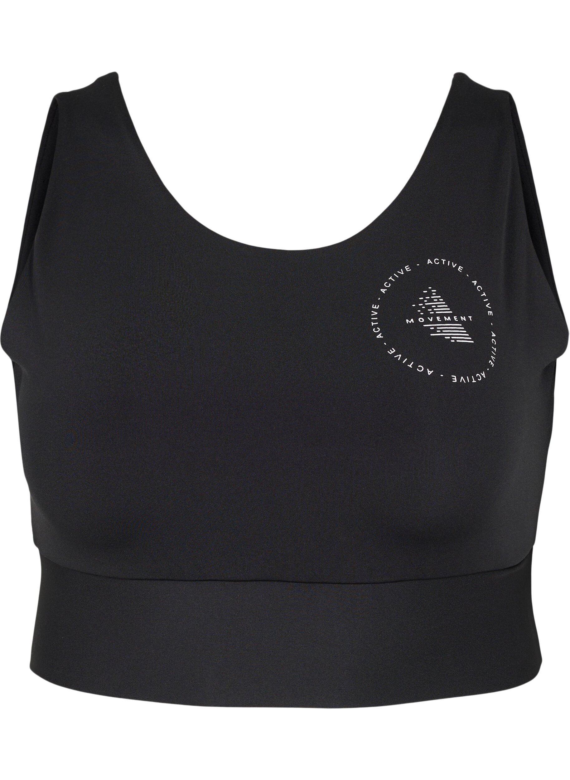 Zizzi CORE, MID SUPPORT SPORTS BRA - Brassi&egrave;re de sport, Black, Packshot image number 0