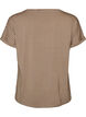 T-shirt ray&eacute; en viscose avec un col rond, Beige, Packshot image number 1