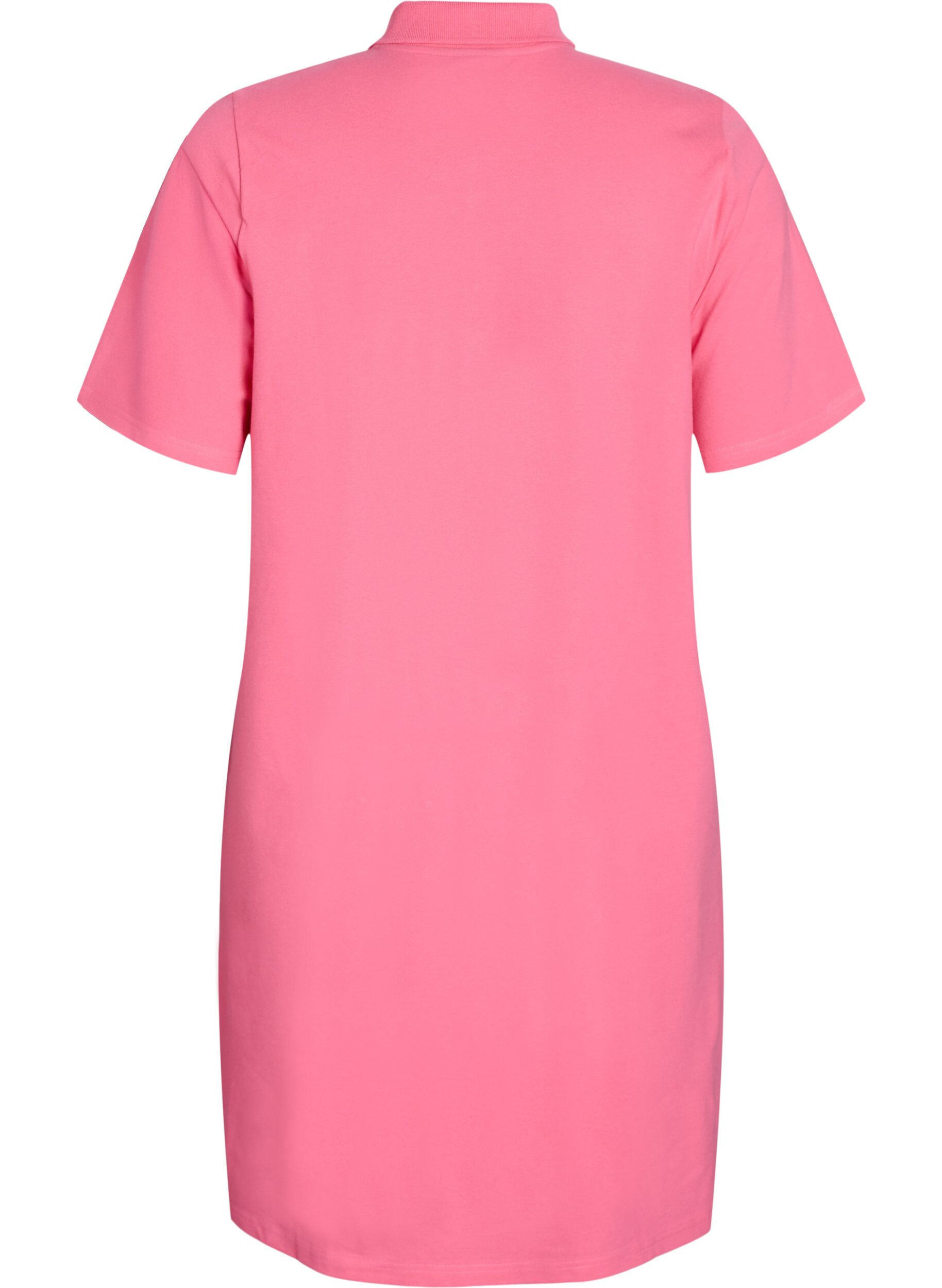 Zizzi Robe polo courte en trap&egrave;ze, Rose, Packshot image number 1