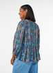 Blouse &agrave; imprim&eacute; cachemire et d&eacute;tails en dentelle, Bleu Clair, Model image number 2