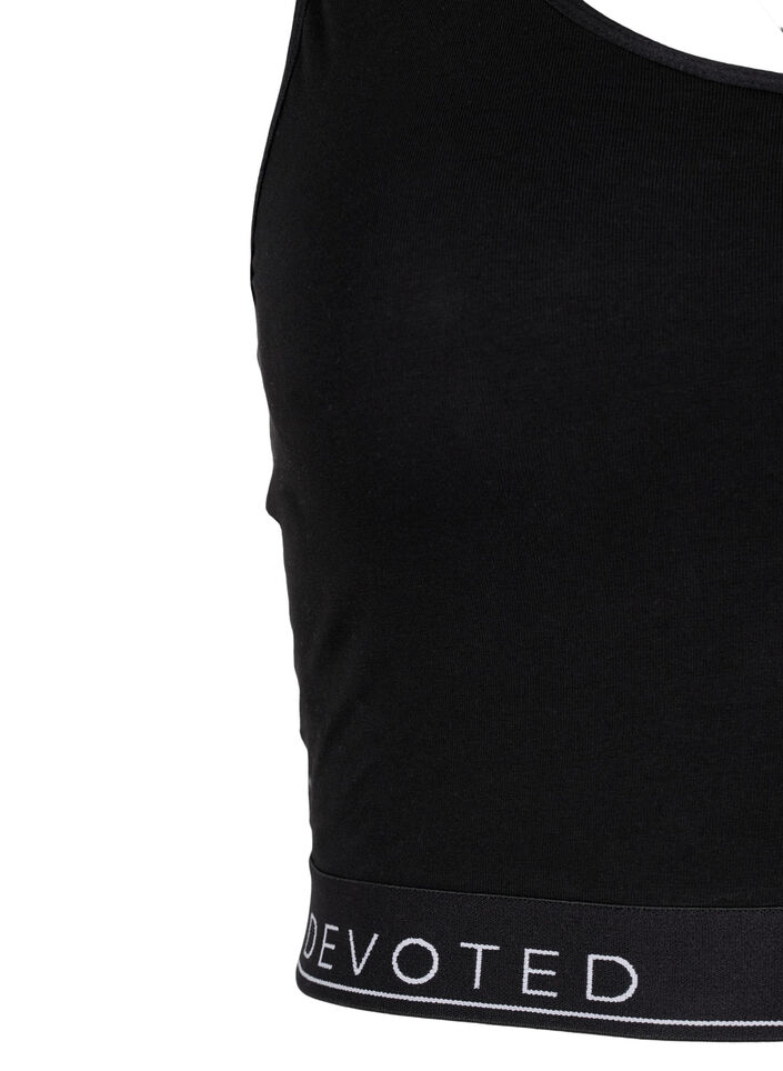 Soutien-gorge en coton à encolure ronde, Black/Upper Font, Packshot image number 2