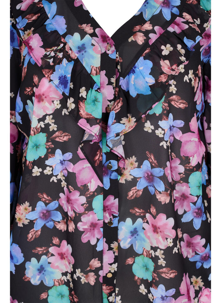 Blouse à fleurs avec jolis détails , Bright Fall Print, Packshot image number 2