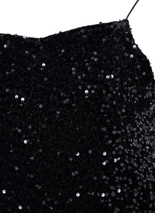Top à paillettes avec des bretelles étroites, Black Sequins, Packshot image number 2