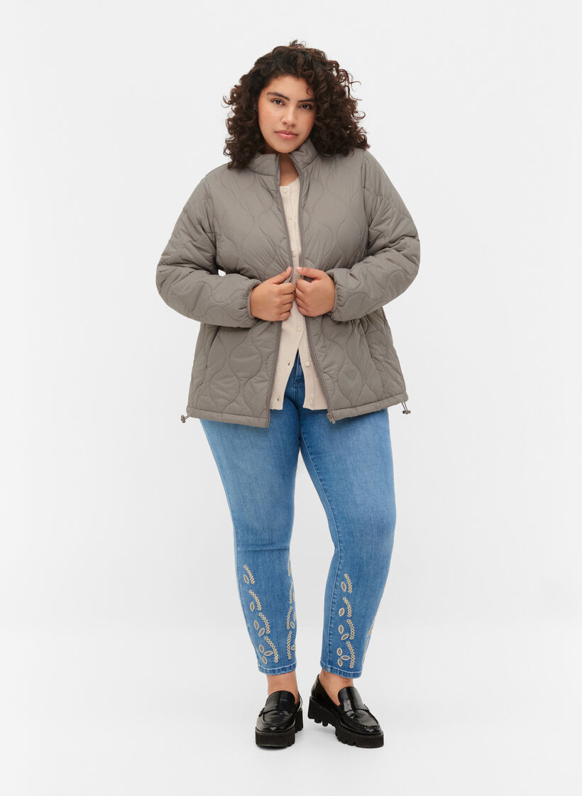 Veste matelassée avec fermeture éclair et poches, Moon Rock, Model image number 2