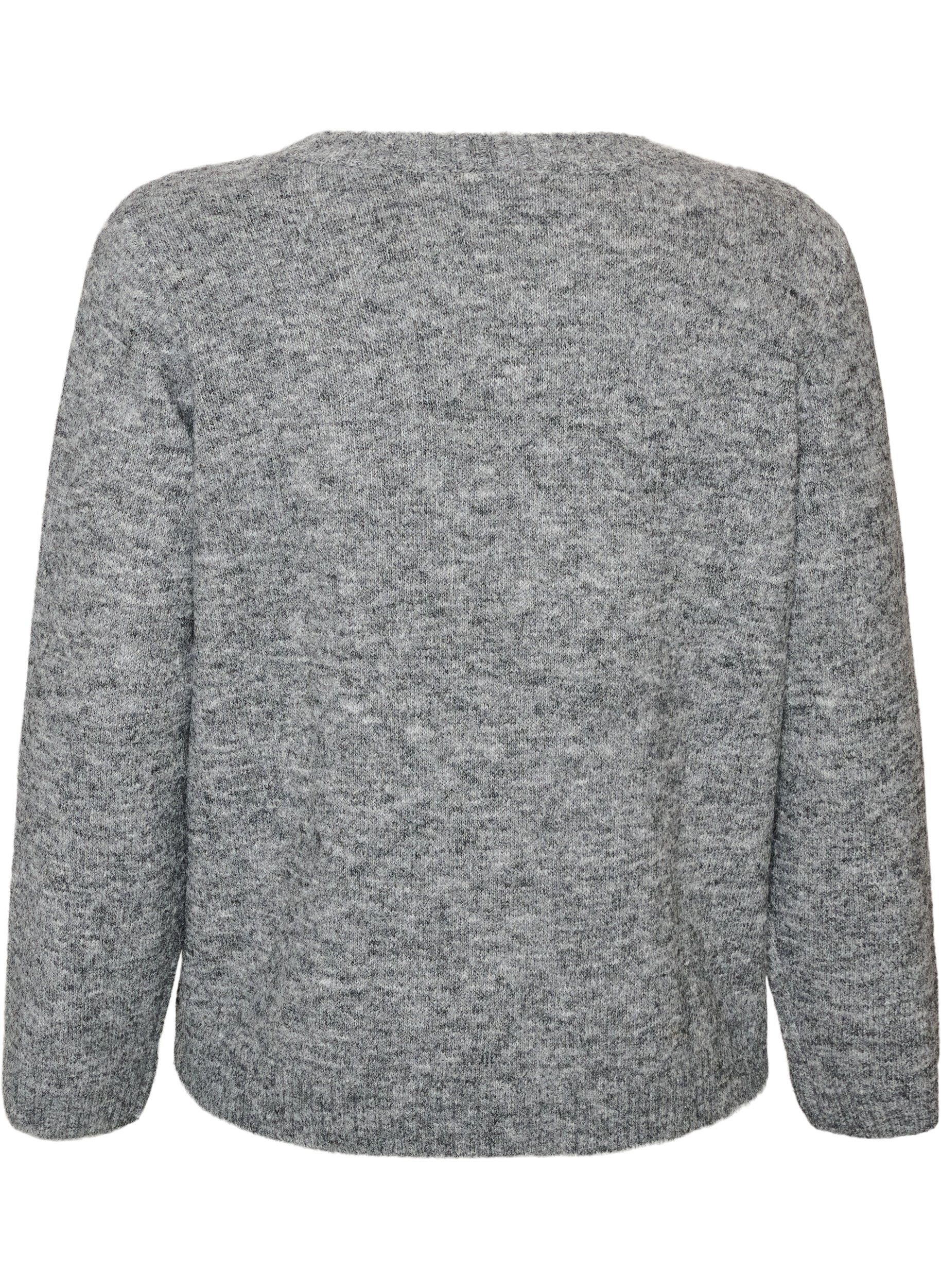 ZizziPull ample &agrave; col rond, Gris, Packshot image number 1