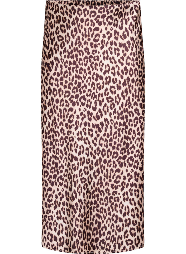 Jupe midi en satin, Marron, Packshot image number 0