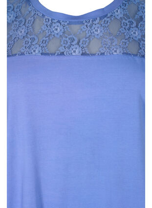 T-shirt en coton à manches courtes avec dentelle, Persian Jewel, Packshot image number 2