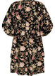 Robe fleurie en lin et viscose avec une taille empire, Noir, Packshot image number 1