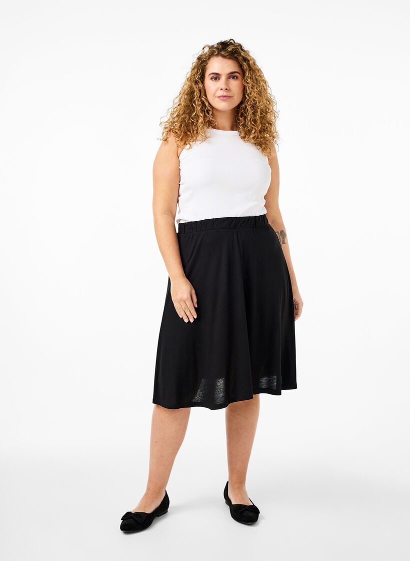 Jupe en viscose 2-pack, Charbon, Model image number 3