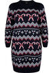 Robes tricotées à manches longues avec un motif de Noël, Navy Blazer Comb, Packshot image number 0