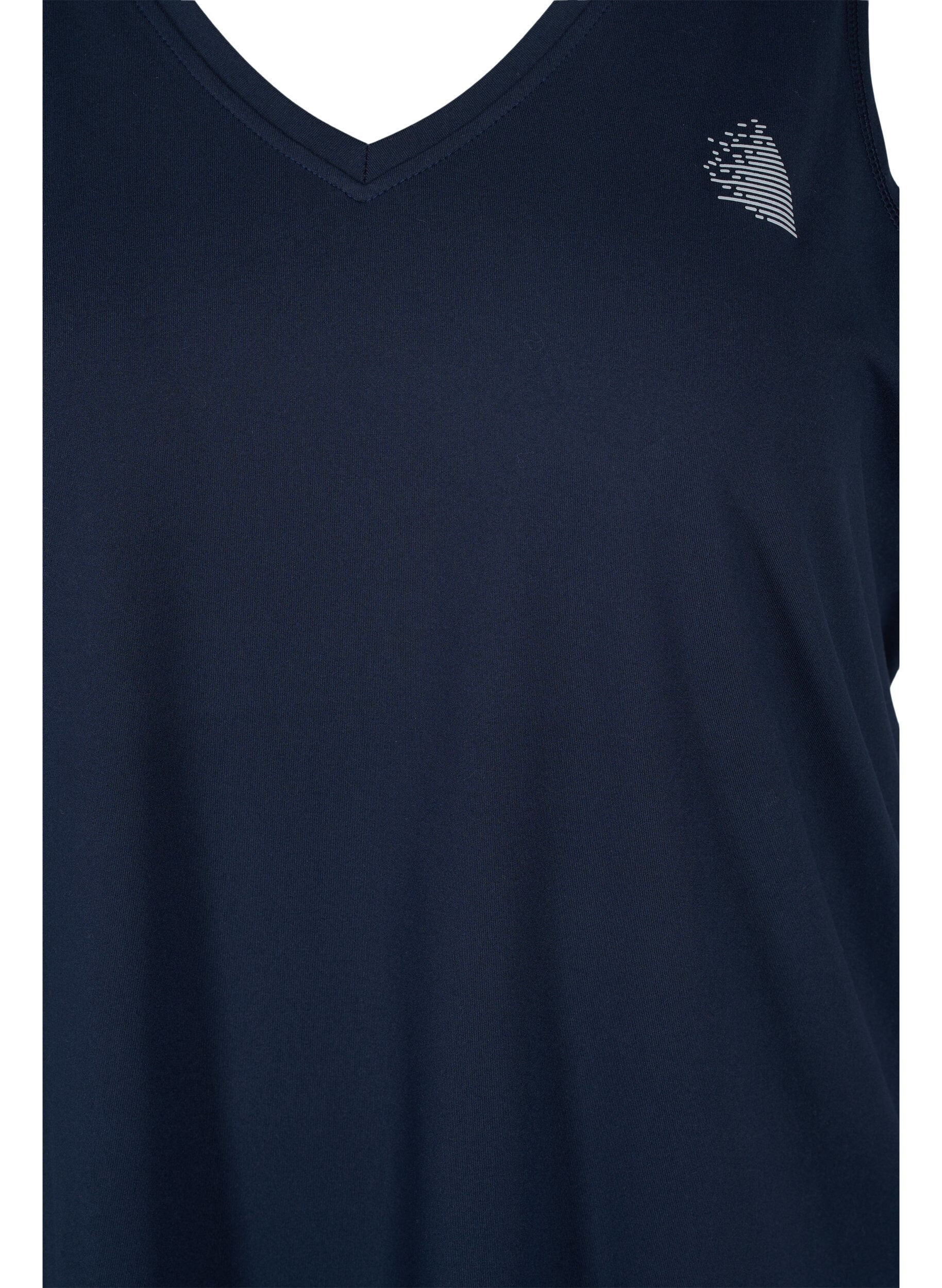 Zizzi Top de sport avec col en V, Bleu, Packshot image number 2