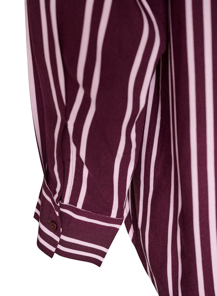 Chemise de nuit &agrave; rayures, Bordeaux fonc&eacute;, Packshot image number 3