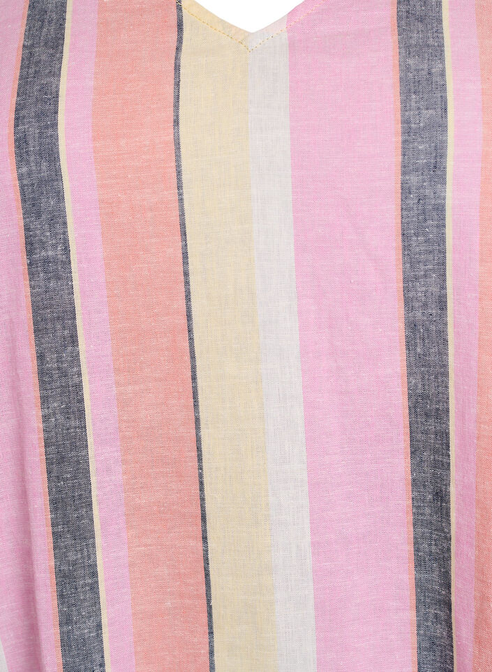 Robes courtes en lin et viscose &agrave; manches 3/4, Jaune, Packshot image number 2